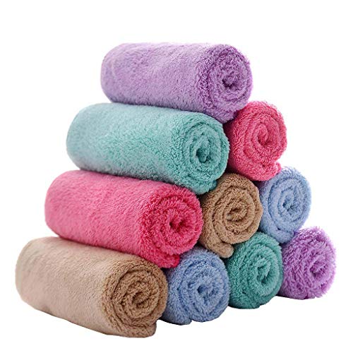 MOM CARE Cotton Face Towel Soft Reusable Hankies Napkins for Newborn Baby Toddlers Kids Adults Pack of 12 Multicolor - Image 1