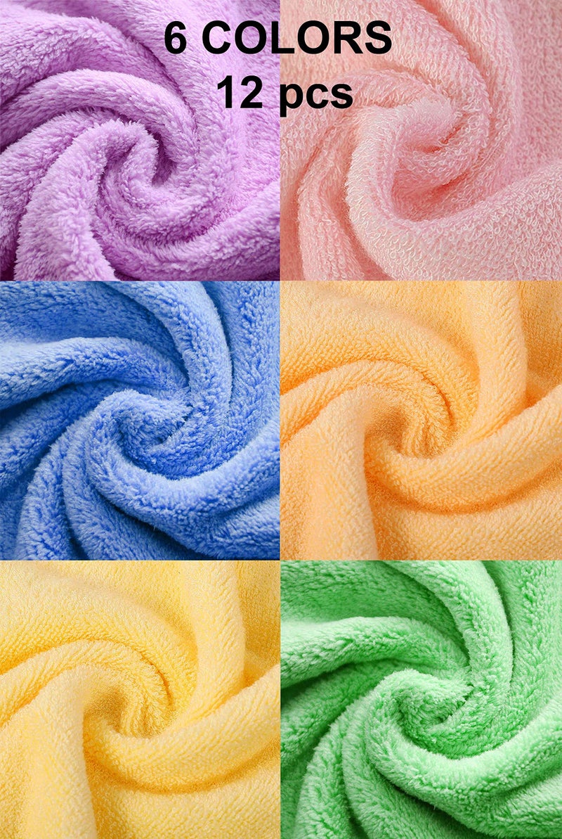 MOM CARE Cotton Face Towel Soft Reusable Hankies Napkins for Newborn Baby Toddlers Kids Adults Pack of 12 Multicolor - Image 3