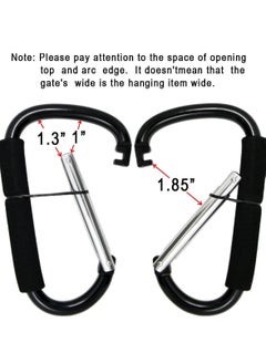 ORiTi Stroller Hooks by Baby,2 pcs Carabiner Stroller Hook Organizer for Hanging Purses, Diaper Bag, Shopping Bags. Clip Fits Single/Twin Travel Systems, Car Seats and Joggers  - Image 4