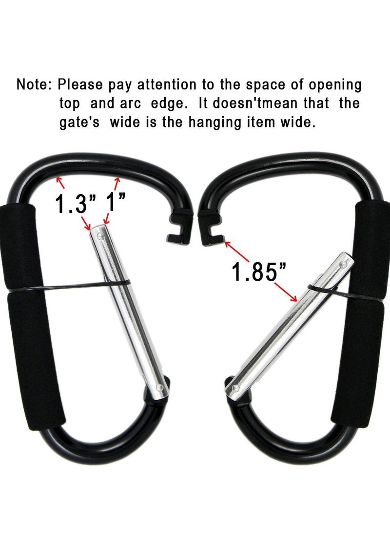 ORiTi Stroller Hooks by Baby,2 pcs Carabiner Stroller Hook Organizer for Hanging Purses, Diaper Bag, Shopping Bags. Clip Fits Single/Twin Travel Systems, Car Seats and Joggers  - Image 4