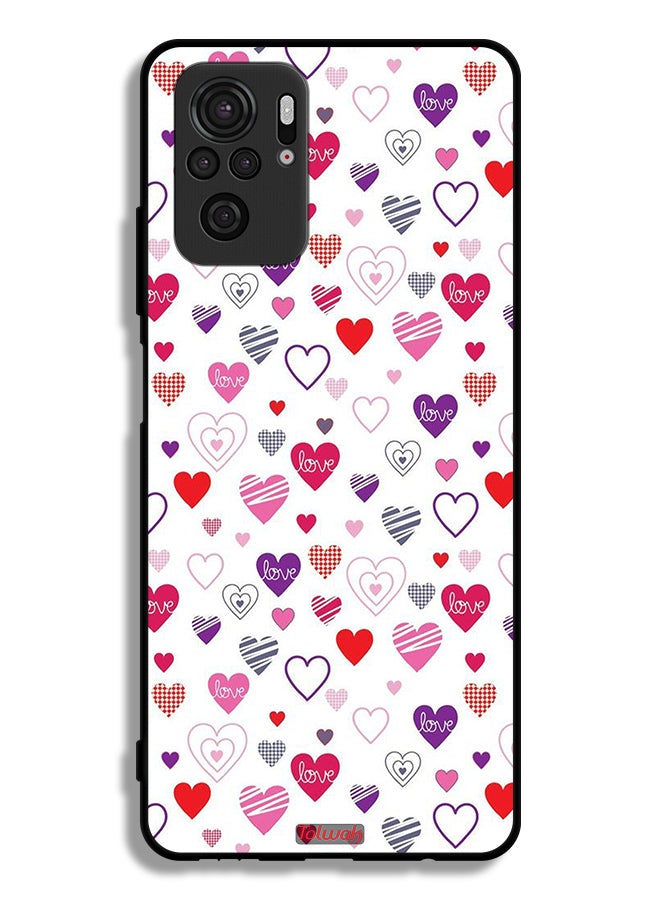 Tolwak Xiaomi Poco M5s Protective Case Cover Hearts Doodle - Image 2