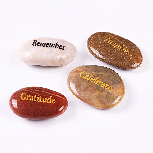 ROCKIMPACT 24pcs Inspirational Faith Stones Engraved Natural River Rocks Healing Stone Different Words (Bulk lot, Set of 24, 2”-3” Each) - Image 5