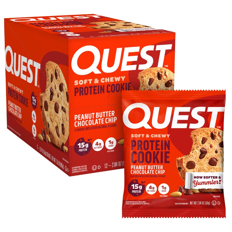 Quest Nutrition Peanut Butter Chocolate Chip High Protein Cookie, Keto Friendly, Low Carb, 24.5 Oz, 12 count (Pack of 1) - Image 1