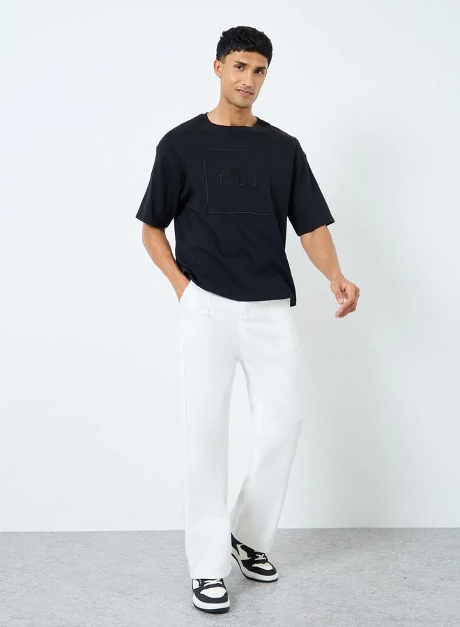 ستايلي Styli White Mid Rise Bootcut Jeans