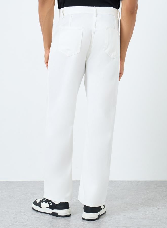 ستايلي جينز بوت كت أبيض بخصر متوسط - Image 4