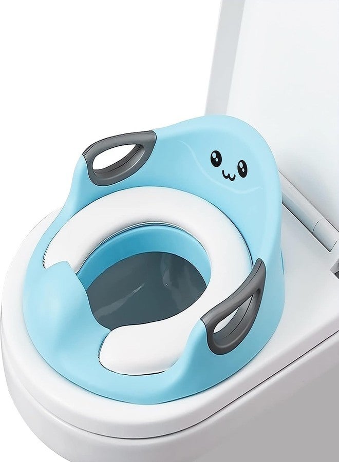 GLOWICK Western Style Potty Training Seat with Soft Comfortable Cushion for Kids Potty Training Toilet Seat for Toddlers Baby Boys & Girls with Sturdy Handle and Backrest (1Pcs) - Image 1