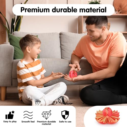 Minleway Gear Ball 3D Printed Cube Fidget ToyGear Sphere Fidget ToysSensory Toys for Stress and Anxiety Relief Desk Toy Fidget SpinnersStocking Stuffers for Adults Kids GiftGolden Red 23 Inch - Image 5
