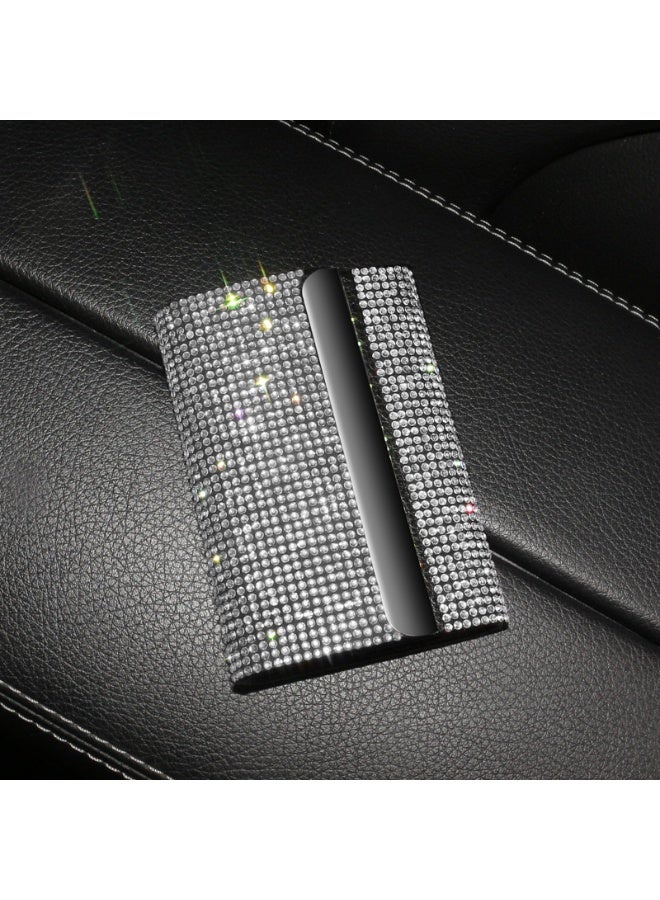 Bling Rhinestone Business Card Holder, Portable Metal Credit Card Case, Sparkling Crystal Card Organizer for Women, Fashion Diamond Card Holder for Car Office - Image 1
