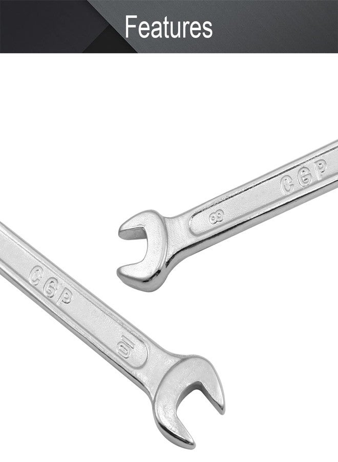 اتول مارت مفتاح ربط مزدوج مفتوح الطرف من يوتول مارت، مقاس 8 مم × 10 مم، مفتاح ربط متري بطول 123 مم، مفتاح ربط كروفوت، فولاذ كربوني 45#، مطلي بالكروم - Image 3