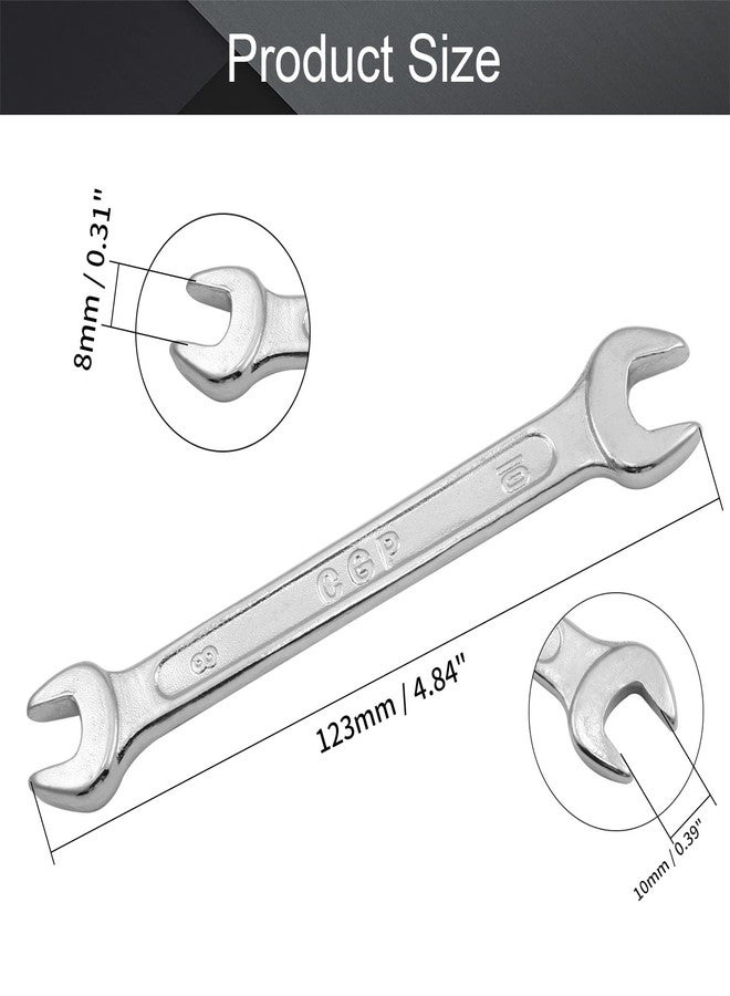 اتول مارت مفتاح ربط مزدوج مفتوح الطرف من يوتول مارت، مقاس 8 مم × 10 مم، مفتاح ربط متري بطول 123 مم، مفتاح ربط كروفوت، فولاذ كربوني 45#، مطلي بالكروم - Image 2