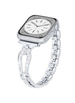 Bling Band Compatible for Apple Watch Band 38mm 40mm 41mm 42mm(Series 10) iWatch Series 9 8 7 SE 6 5 4 3 2 1,Dressy Jewelry Diamond Stylish Metal Wristband Strap for Women