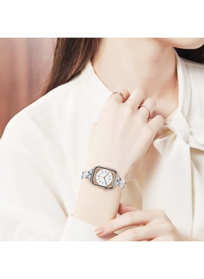 MOFREE - Bling Band Compatible for Apple Watch Band 38mm 40mm 41mm 42mm(Series 10) iWatch Series 9 8 7 SE 6 5 4 3 2 1,Dressy Jewelry Diamond Stylish Metal Wristband Strap for Women - Image 1