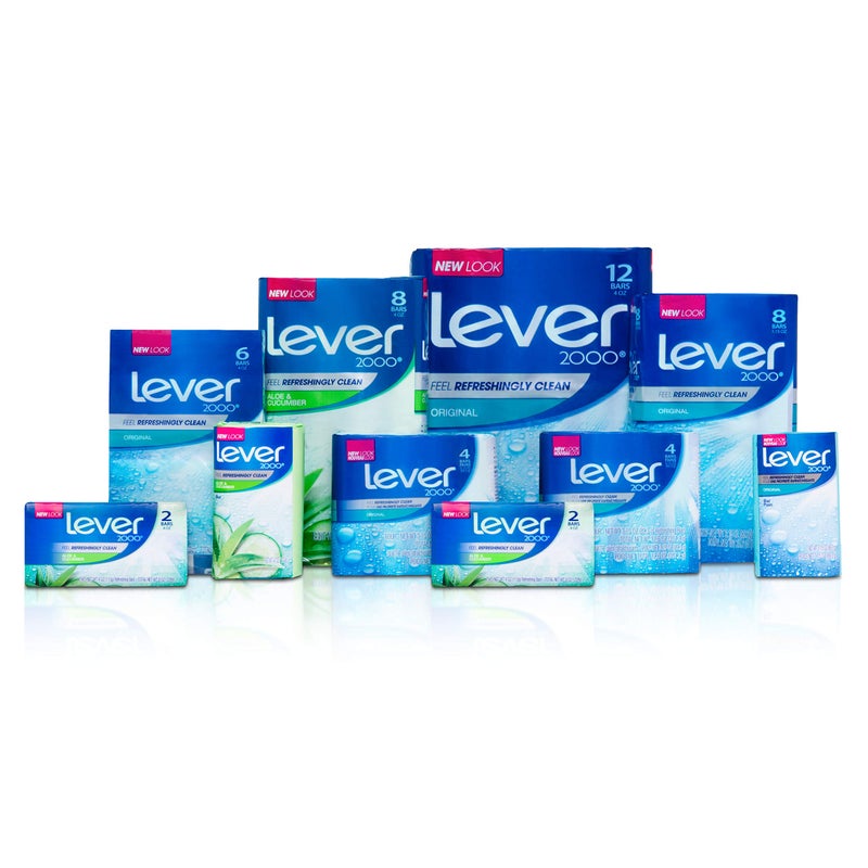 Lever 2000 Refreshing Body Soap and Facial Cleanser Aloe & Cucumber Effectively Washes Away Bacteria 4 oz 8 Bars - Image 3