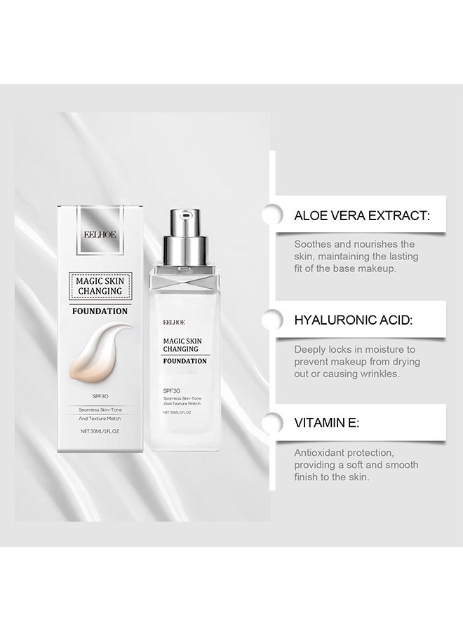 EELHOE Magic Skin Changing Foundation- Concealer Cream Flawless,Colour Changing Foundation for Different Skin Tone  30ml - Image 2
