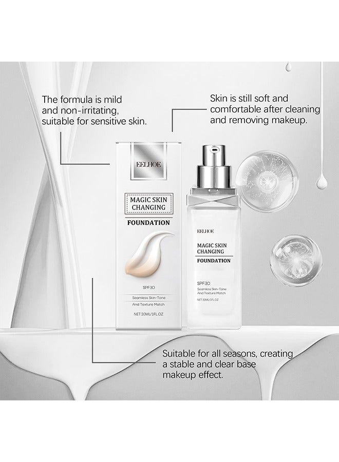 EELHOE Magic Skin Changing Foundation- Concealer Cream Flawless,Colour Changing Foundation for Different Skin Tone  30ml - Image 4
