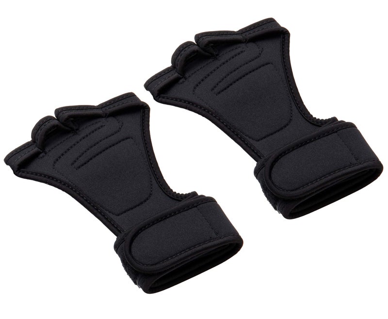 Mind Reader Pull-Up Glove Set, Secure Finger Holes, Textured Non-Slip Grip for Chin-Up Bars, Gymnastics, Circus Training, Aerial or Pole Fitness, Large, Black - Image 2