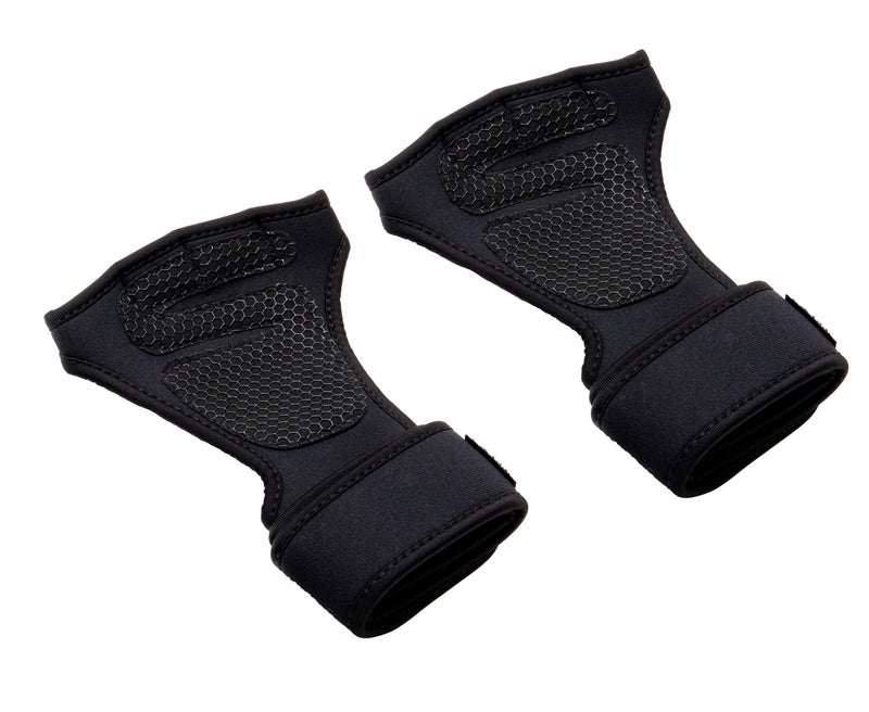 Mind Reader Pull-Up Glove Set, Secure Finger Holes, Textured Non-Slip Grip for Chin-Up Bars, Gymnastics, Circus Training, Aerial or Pole Fitness, Large, Black - Image 1