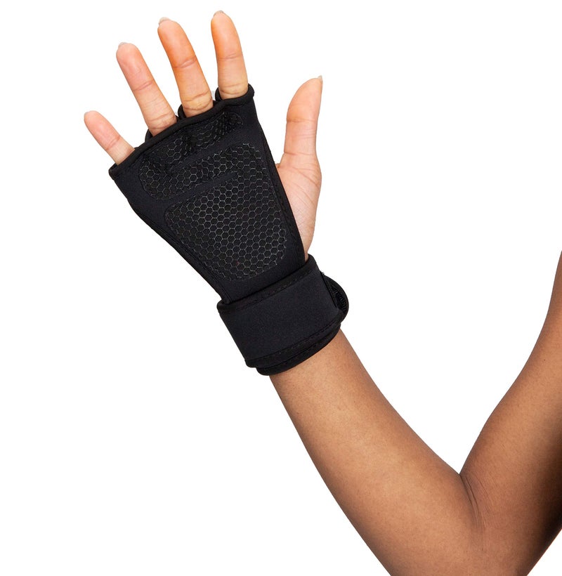 Mind Reader Pull-Up Glove Set, Secure Finger Holes, Textured Non-Slip Grip for Chin-Up Bars, Gymnastics, Circus Training, Aerial or Pole Fitness, Large, Black - Image 5