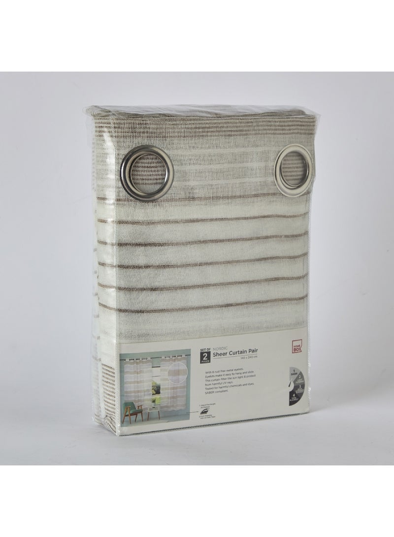Home Box Nordic 2-Piece Sheer Curtain Set 240 x 140 cm  - Image 4
