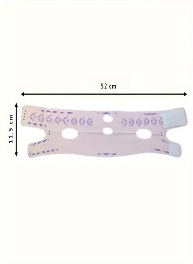 Baskety V Shape Face Lifting Mask for Chin, Jawline Slimming | Comfortable Full Face Sculpting Strap with Skin-Friendly Fabric | Lightweight, Adjustable & Reusable | Light Pink (Pack of 1) - Image 1
