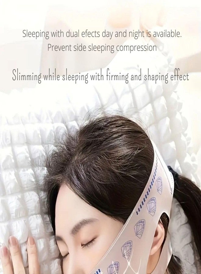 Baskety V Shape Face Lifting Mask for Chin, Jawline Slimming | Comfortable Full Face Sculpting Strap with Skin-Friendly Fabric | Lightweight, Adjustable & Reusable | Light Pink (Pack of 1) - Image 5