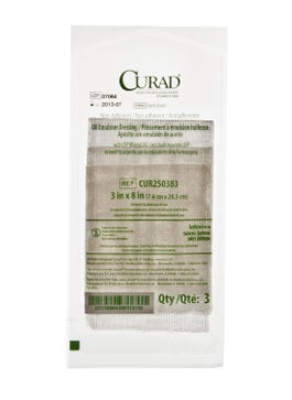 CURAD CURAD Sterile Non-Adherent Oil Emulsion Gauze Dressing, 3" x 8", Perfect fro Wound Care, Pack of 3 