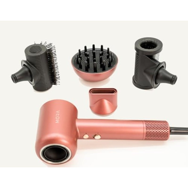 Hair dryer, 4 In 1 Hypersonic Ion Hair Dryer with 4 Attachments- Diffuser, Styling Concentrator, Smoothing Brush, anti flying nozzle. Fast Drying with Zero Heat Damage - Image 2