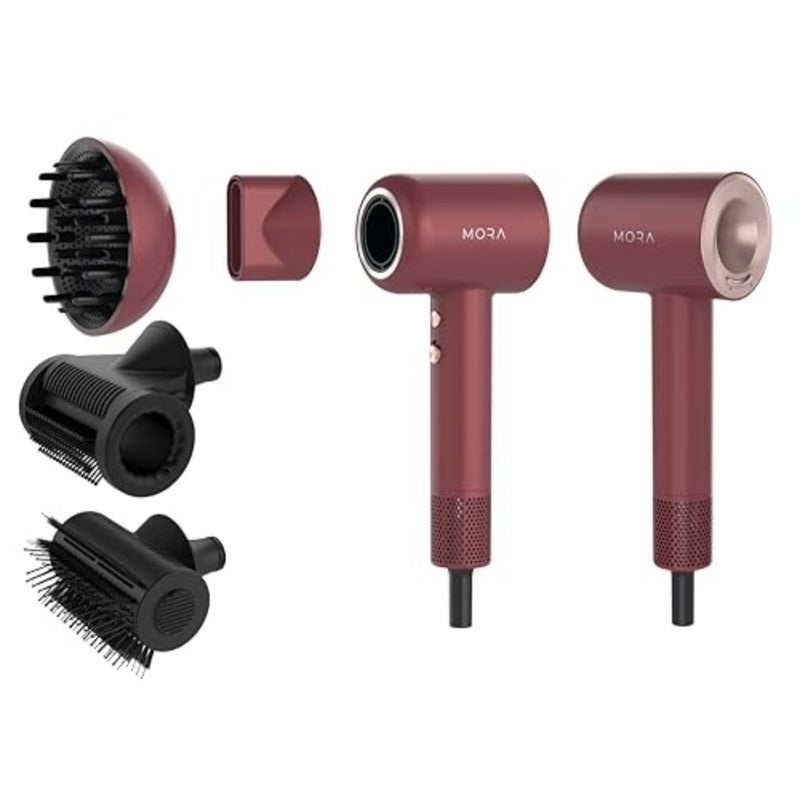 Hair dryer, 4 In 1 Hypersonic Ion Hair Dryer with 4 Attachments- Diffuser, Styling Concentrator, Smoothing Brush, anti flying nozzle. Fast Drying with Zero Heat Damage - Image 1