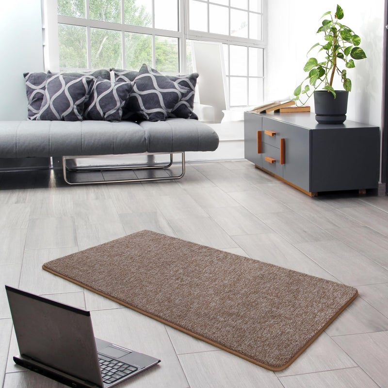Keeko Soft 2x4 Small Runner Rug Brown, Bedside Rugs for Bedroom Indoor Runner Hallway Carpets Non Slip Living Room Area Throw Rugs Memory Foam Laundry Room Rug for Teen Kids Boys Dorm Room Decor - Image 3