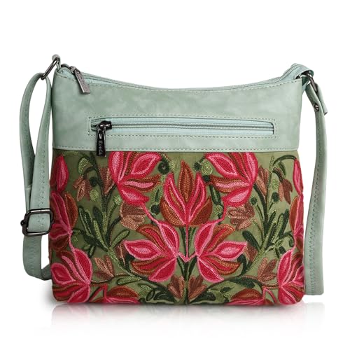 EVEDA Synthetic Leather Gorgeous Embroidered Stylish Design Shoulder Crossbody Side Sling Bag For Women - Image 1