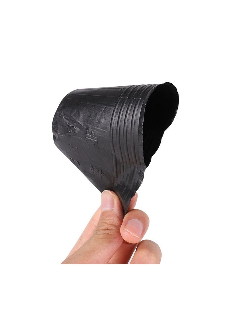 Meetion 100 قطعة نباتات بلاستيكية أصيص حضانة شتلات زهرة حاوية البذور بدءاً عمليًا متينًا ناعمًا حقيبة تغذية النباتات 8.5x6.5 سم - Image 5