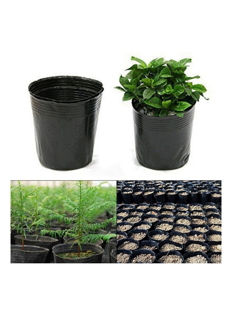 Meetion 100 قطعة نباتات بلاستيكية أصيص حضانة شتلات زهرة حاوية البذور بدءاً عمليًا متينًا ناعمًا حقيبة تغذية النباتات 8.5x6.5 سم - Image 2