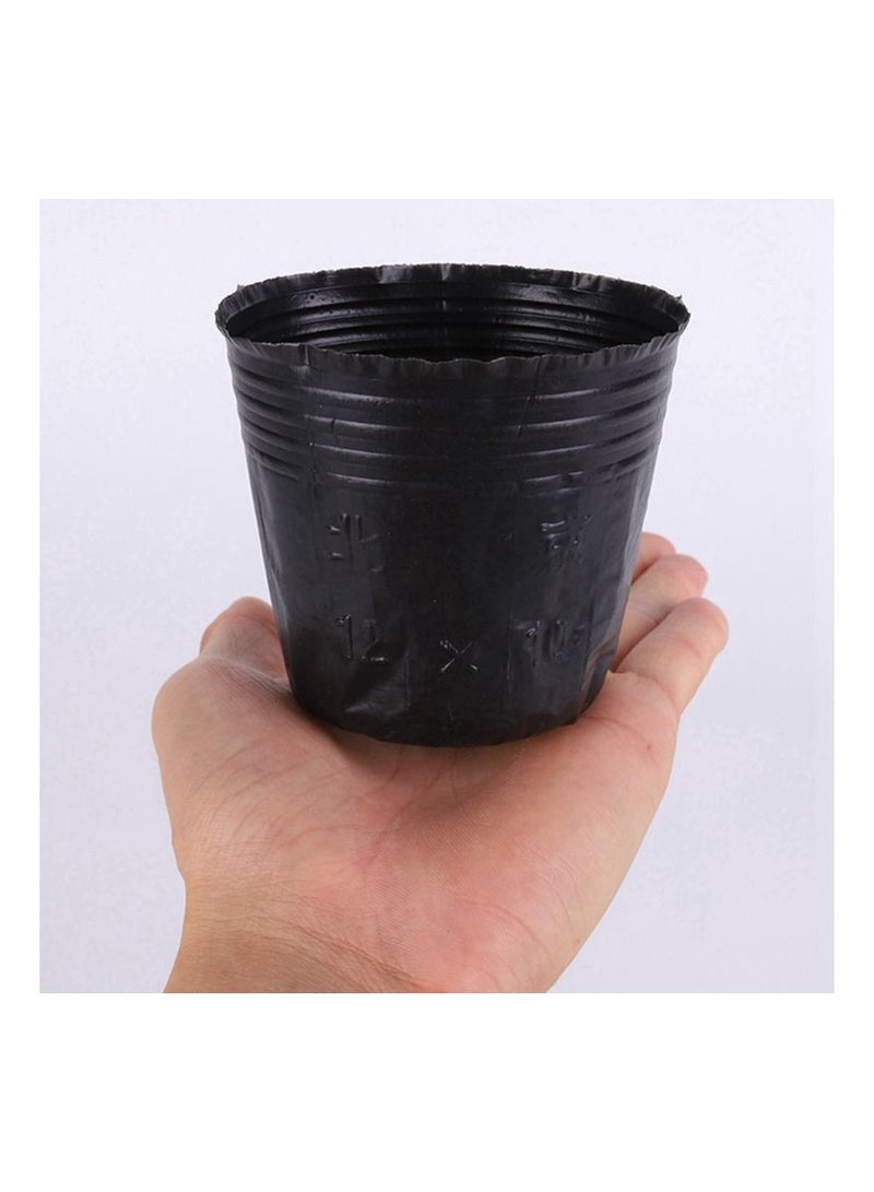 Meetion 100 قطعة نباتات بلاستيكية أصيص حضانة شتلات زهرة حاوية البذور بدءاً عمليًا متينًا ناعمًا حقيبة تغذية النباتات 8.5x6.5 سم - Image 4