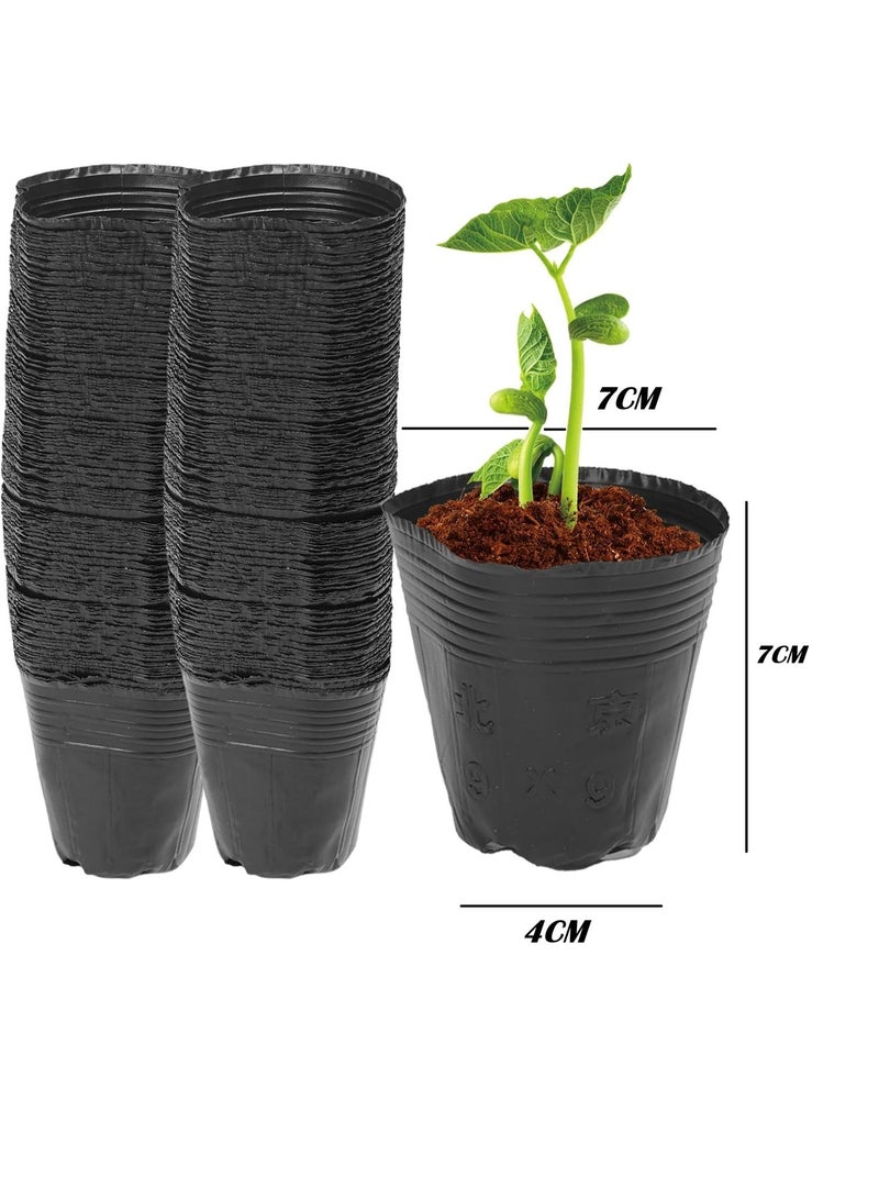 Altheqa 100Pcs Plastic Plants Nursery Pot Seedlings Flower Container Seed Starting Practical Durable Soft Plant Nutrition Bag 8.5 x 6.5 cm - Image 2