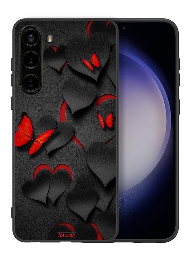 Tolwak Samsung Galaxy S23 Plus 5G Protective Case Cover Hearts And Butterflies Pattern - Image 2