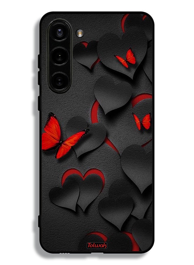 Tolwak Samsung Galaxy S23 Plus 5G Protective Case Cover Hearts And Butterflies Pattern - Image 3