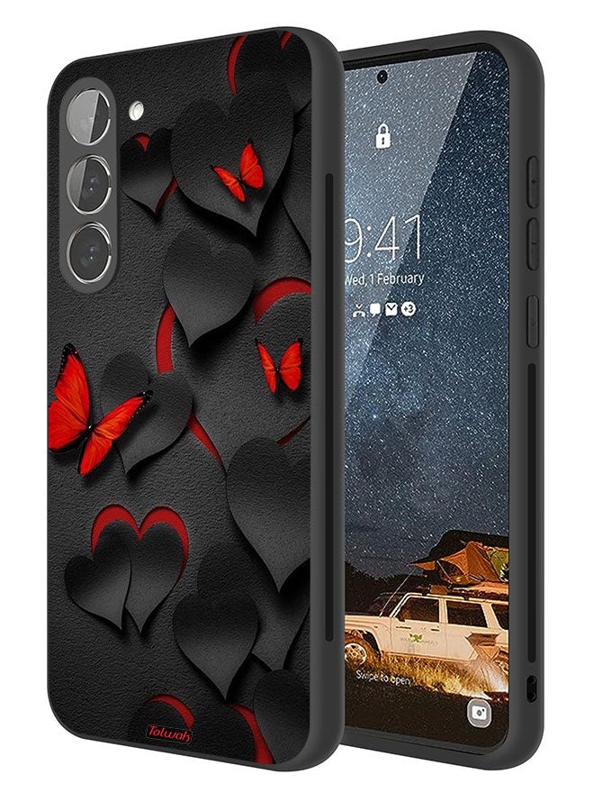 Tolwak Samsung Galaxy S23 Plus 5G Protective Case Cover Hearts And Butterflies Pattern - Image 1