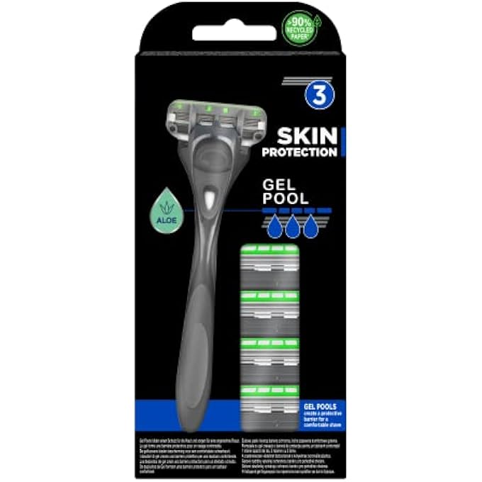 WILKINSON SWORD  Hydro 3 Skin Protection for Men  Black Special Edition  Handle  5 Blade Refills - Image 3