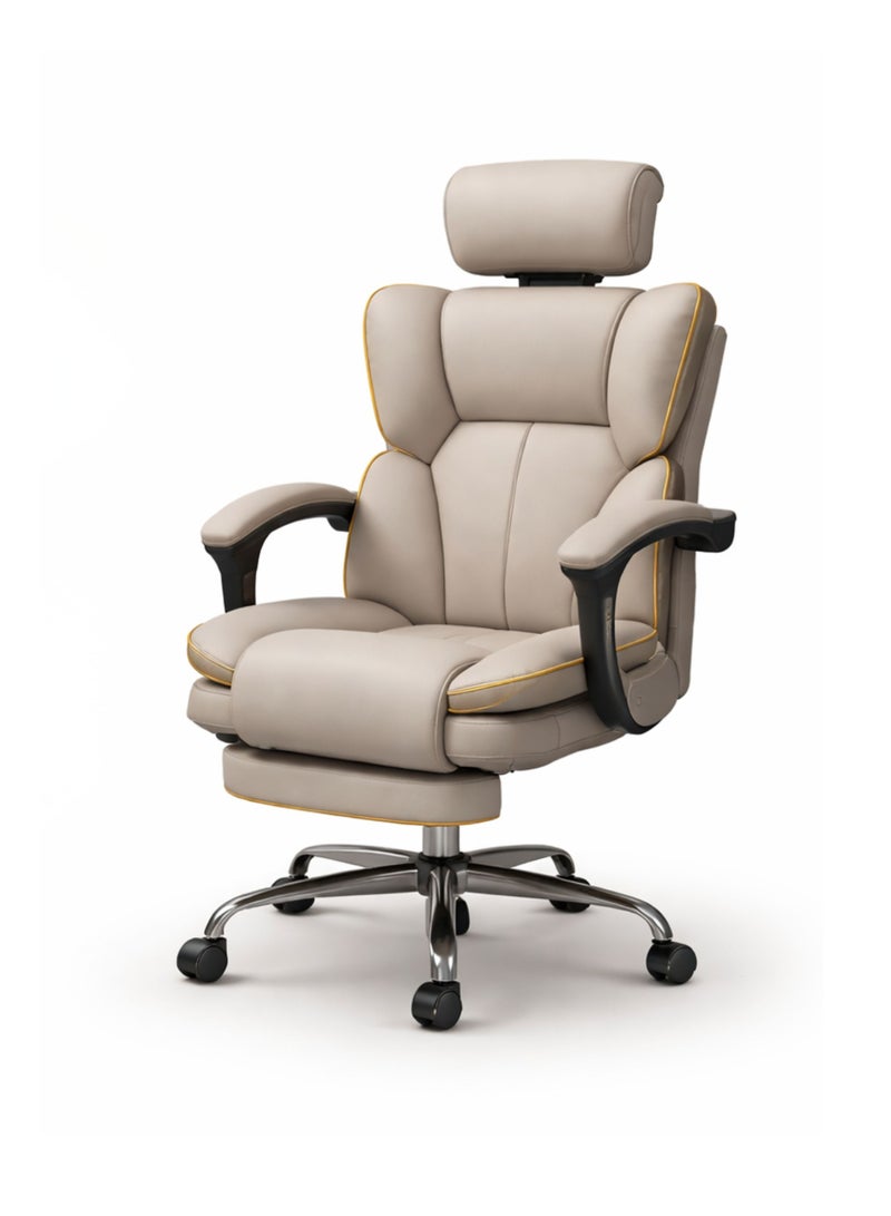 TSUMAB Ergonomic Office Chair with Adjustable Headrest – PU Leather Executive Desk Chair, Reclining Computer Chair with 360° Swivel, Height Adjustable & Padded Armrests for Home Office - Image 1