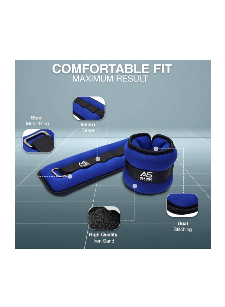 Allure Sphere Ankle Weights With Adjustable Straps For Men & Women 0.5Kg- 2.5Kg In Pair - Wrist & Leg Weights For Jogging, Running, Gymnastics, Fitness Exercise, Workouts - Image 3
