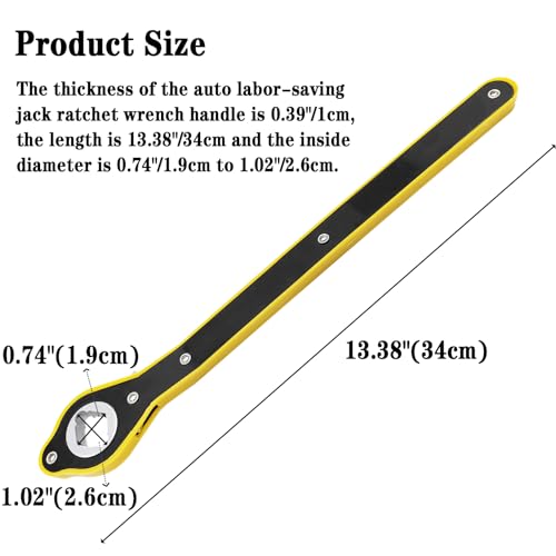 QISF 3Pcs Car Jack Wrench Set, 360° Swivel Labor-Saving Car Jack Ratchet Wrench Cross-shaped Hex-shaped Rhombus-shaped with Long Handle, Scissor Jack Lift Speed Handle Tool for Travel, Van, SUV & More - Image 4