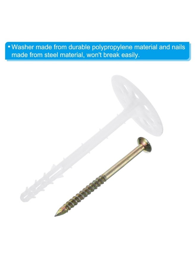 دبابيس عزل مثقوبة، عبوة 50 من مسامير العزل، قلوز بلاستيكي للتوسع لتثبيت ألواح الرغوة على جدار أو سقف من الطوب، الحجم 182 مم - Image 4