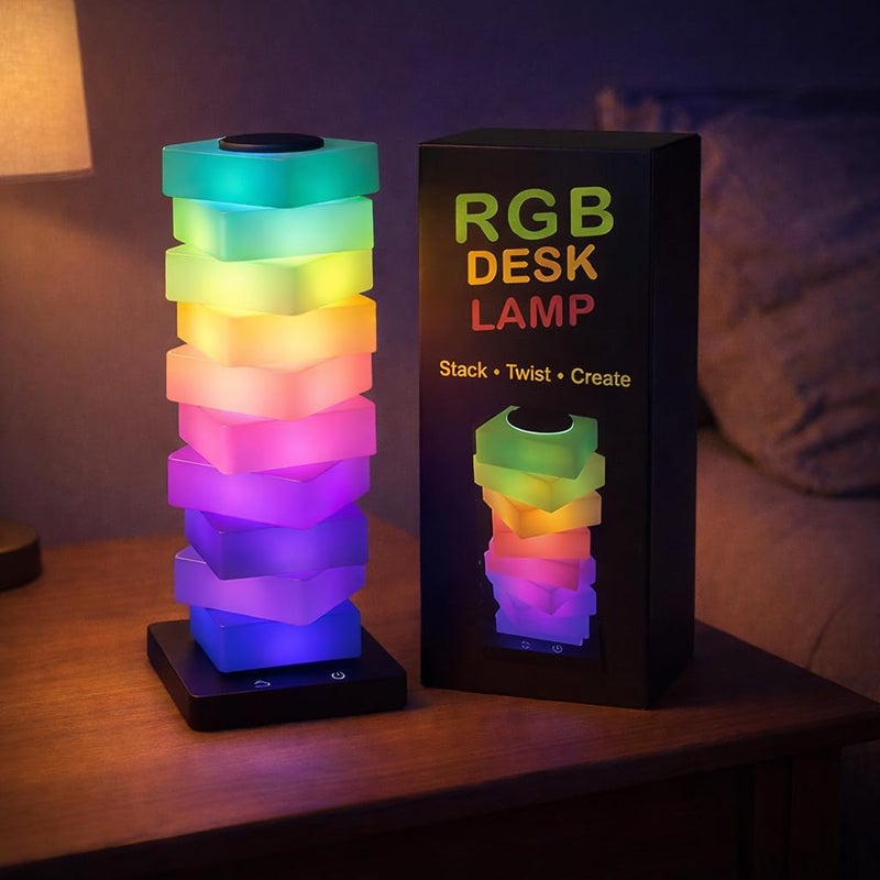 GLO-X Modular Color Changing RGB Night Light â€“ Stackable LED Touch Lamp for Desk, Bedroom, Gaming & Kids Rooms | Great Gift - Image 1