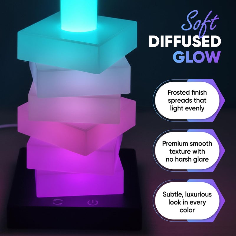 GLO-X Modular Color Changing RGB Night Light â€“ Stackable LED Touch Lamp for Desk, Bedroom, Gaming & Kids Rooms | Great Gift - Image 4