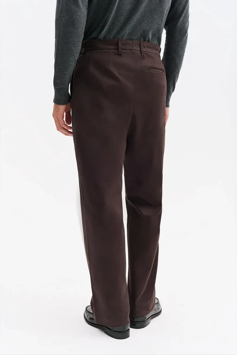 Giesto Coffee Brown GIESTO Men's Cotton-Lycra Suit Pants for Men | Best Price UAE