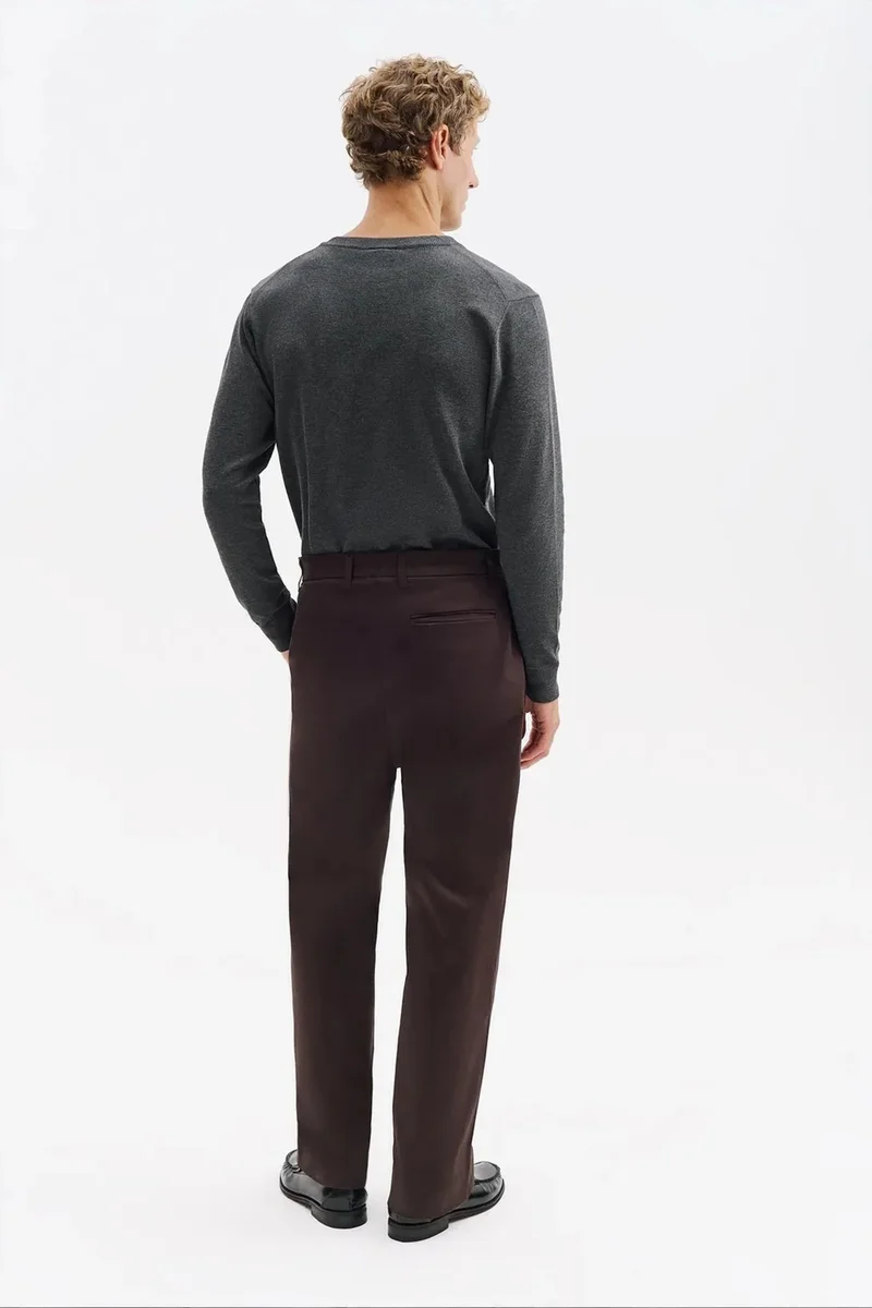 Giesto Coffee Brown GIESTO Men's Cotton-Lycra Suit Pants for Men | Best Price UAE