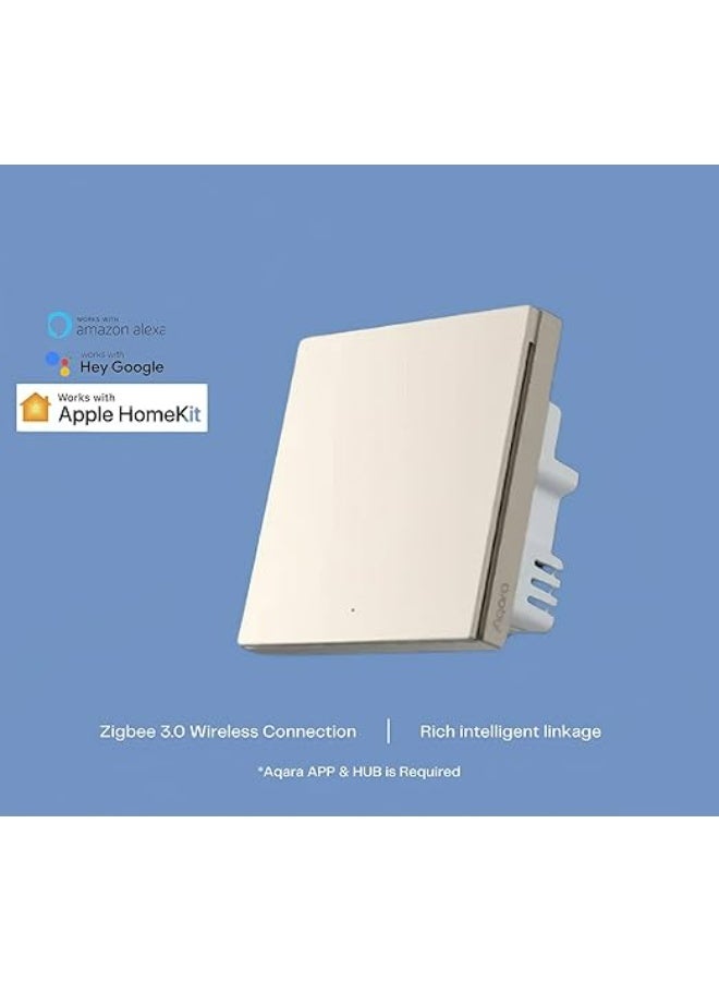 أكارا مفتاح حائط ذكي Aqara H1 Pro، بتقنية Zigbee 3.0، زر واحد بدون سلك محايد - ذهبي - Image 2