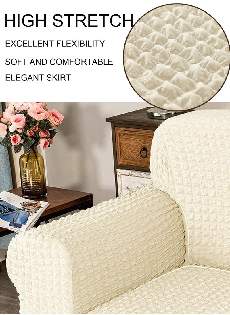 Elastic Sofa Cover with Skirt,Stretch Sofa Slipcover Furniture Protector Washable Soft Couch Cover for Living Room Elastic Fabric Sofa Cover with Skirt, For Living Room Bed Room For one seater sofa(Cream) - pzsku/Z2A2DDE9B81544DD397EEZ/45/_/1731652182/1b4b81c7-094e-46e1-93ad-8eab37f29c5c