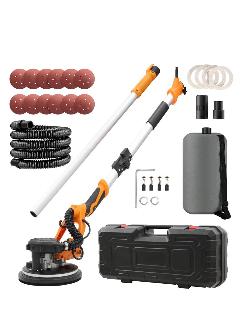 ZLH HITY Drywall Sander 2000W,11.5A Electric Drywall Sander with Vacuum,with 12 PCS Sanding Discs, 6 Variable Speed, Xtension Handle,LED Light,Variable Speed 800-2300RPM - Image 1