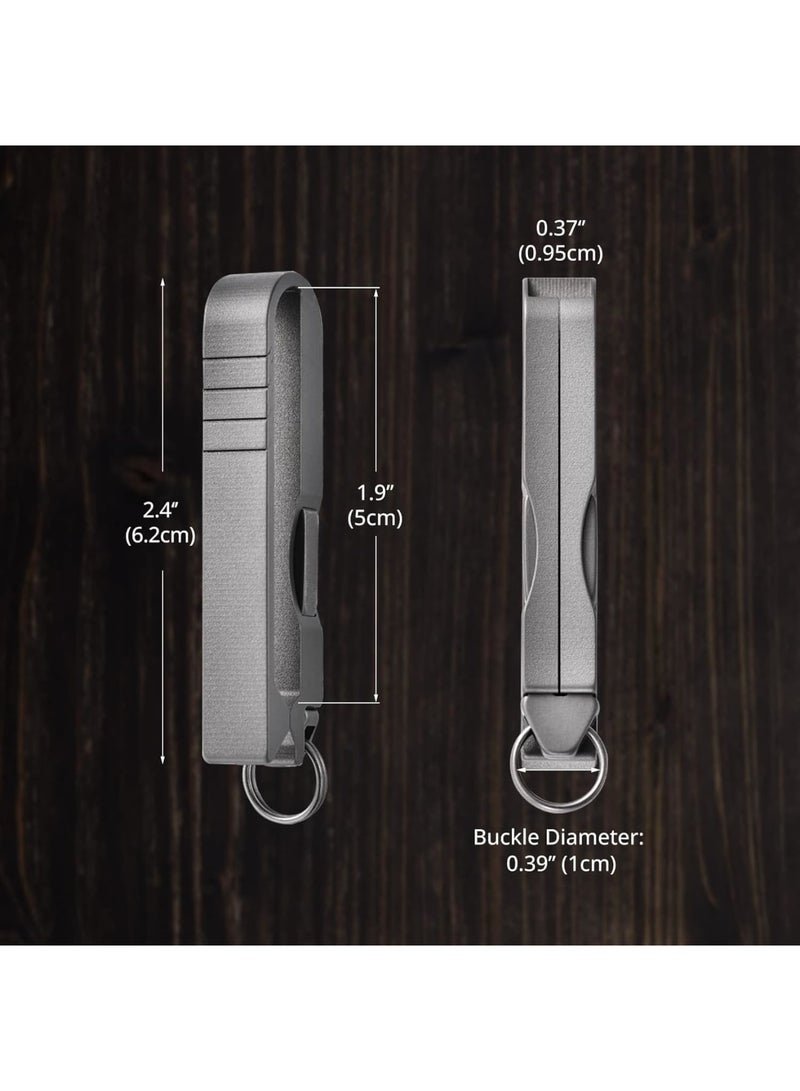 SOLARAE مفتاح تيتانيوم، مشبك حزام مع حلقة مفتاح، مشبك جيب خفيف الوزن، مفتاح متعدد الوظائف EDC، حامل مفاتيح مع ملقط قابل للفصل، مشبك مفتاح للإفراج السريع للمكتب، التخييم - Image 3